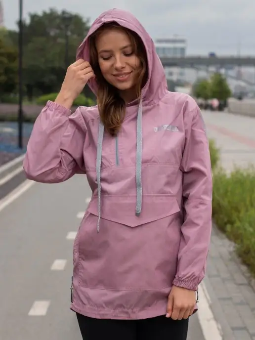 CROSS sport Анорак - ветровка для бега, велосипеда ветрозащитный, розовый