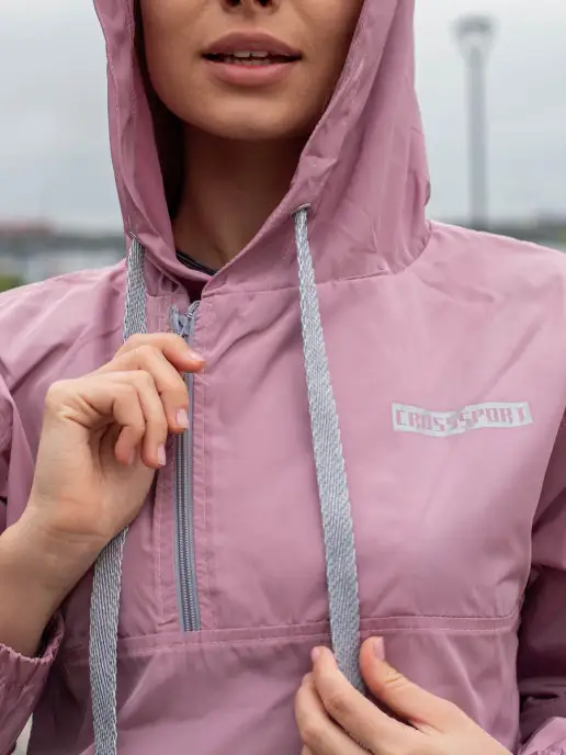 CROSS sport Анорак - ветровка для бега, велосипеда ветрозащитный, розовый, фото 6