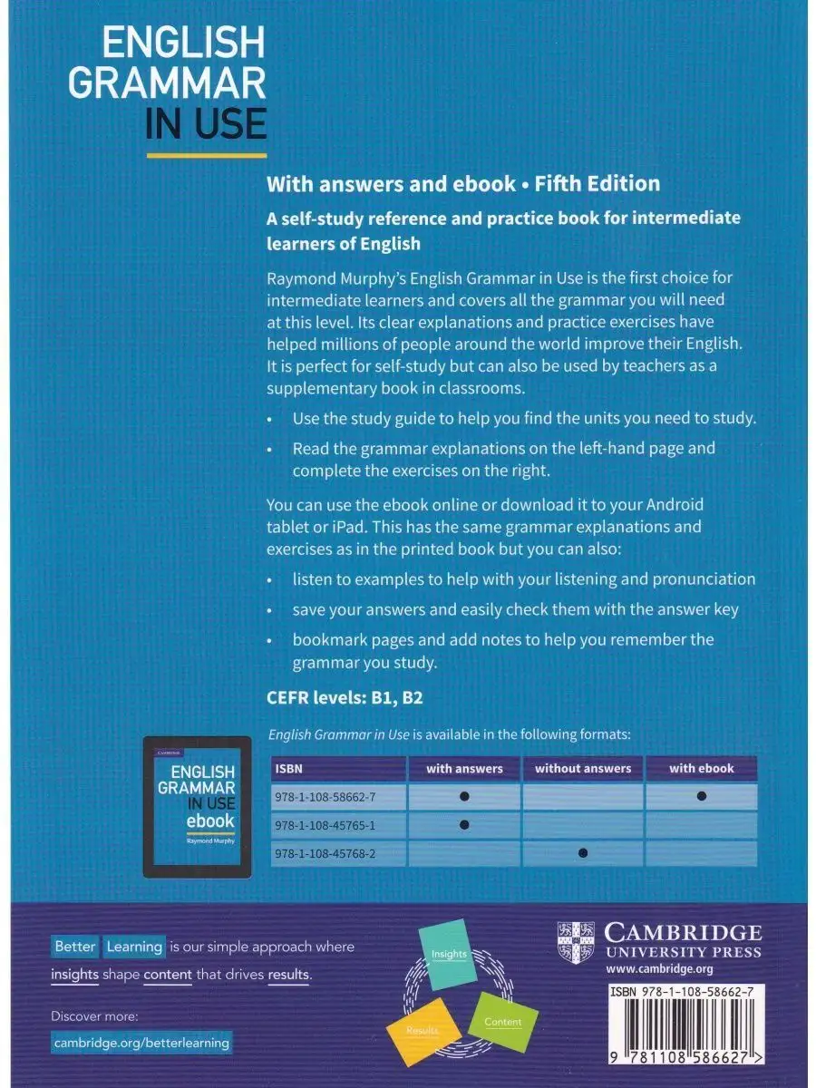 English Grammar in Use Book + Ans, eBook Cambridge University Press  35769118 купить за 3 139 ₽ в интернет-магазине Wildberries