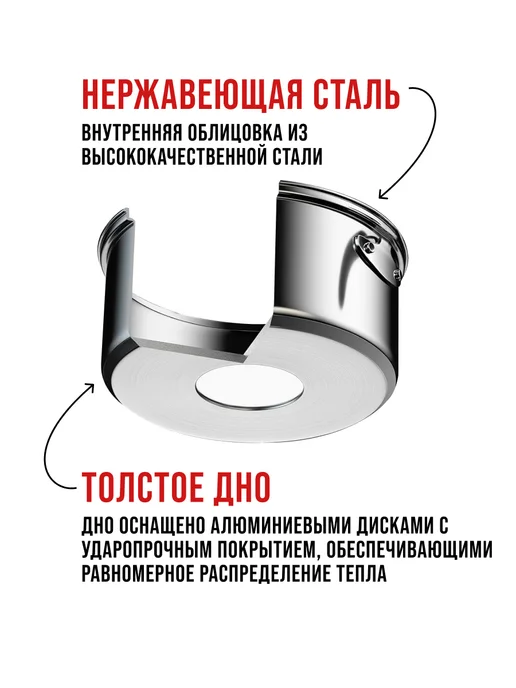 Набор кастрюль с крышками 4 шт нержавейка - фото 8