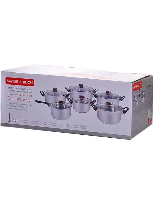 Набор кастрюль с крышками 6 шт нержавейка - фото 19