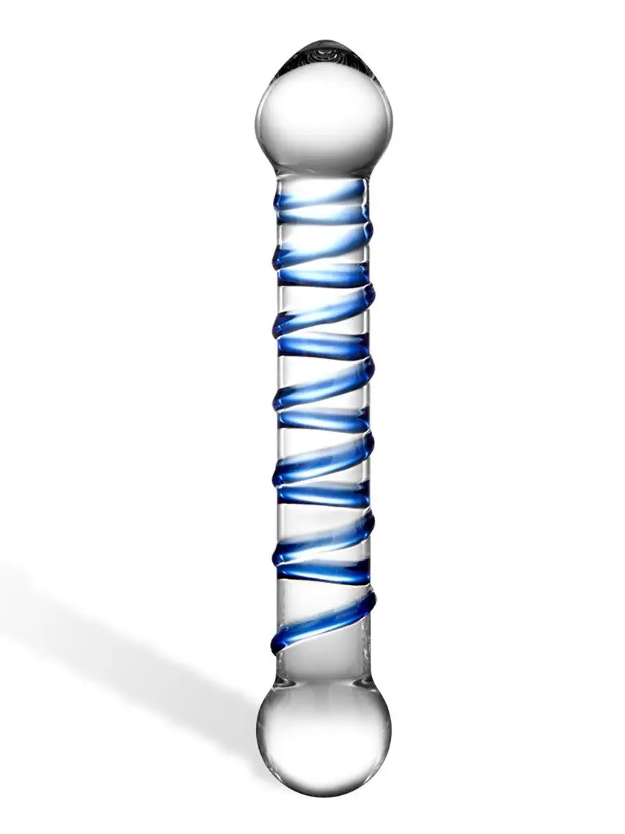 Прозрачный фаллос с голубой спиралью Spiral Dildo 17 см Glas 35776162  купить за 3 428 ₽ в интернет-магазине Wildberries