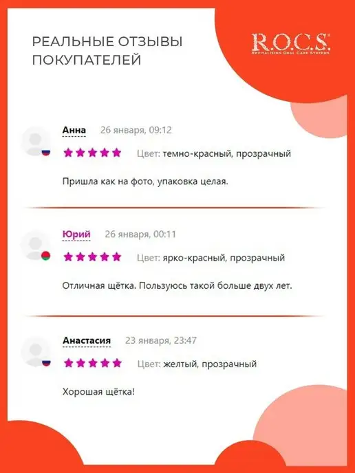 R.O.C.S. Зубная щетка средней жесткости, белый, фото 5