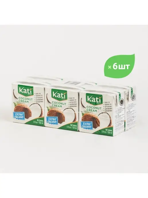 Kati Кокосовые сливки "KATI" 150 мл х 6 шт, 150 мл, 6 шт