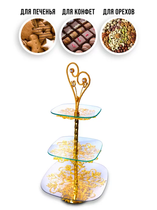 Конфетница фруктовница этажерка 3-х яр. - фото 4