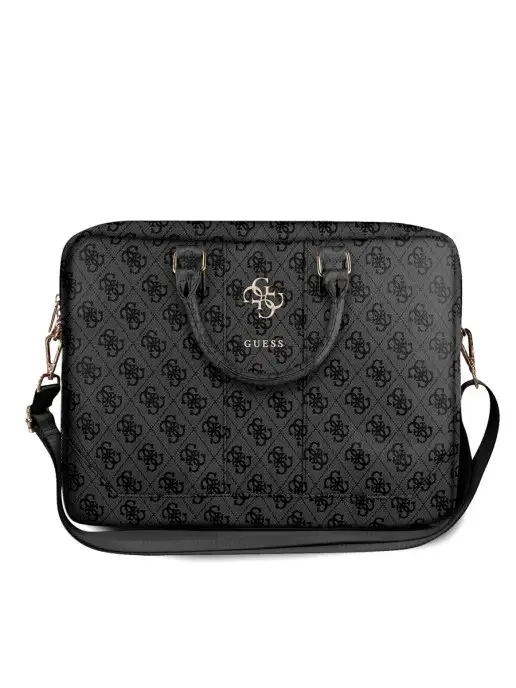 GUESS Сумка для ноутбука 15, 15.6" из экокожи с ремнем, серый