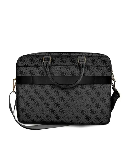 GUESS Сумка для ноутбука 15, 15.6" из экокожи с ремнем, серый, фото 2