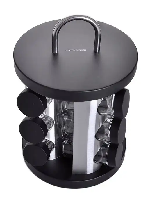 Набор для специй большой на подставке с баночками 12 шт - фото 5