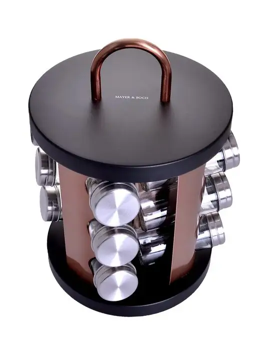 Набор для специй большой на подставке с баночками 12 шт - фото 4