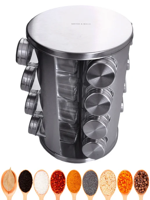 Набор для специй вращающийся с баночками 12 шт - фото 11