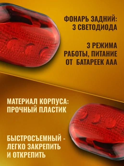 STELS Задний фонарь на велосипед светодиодный JY-603Т 560010, вариант, фото 2