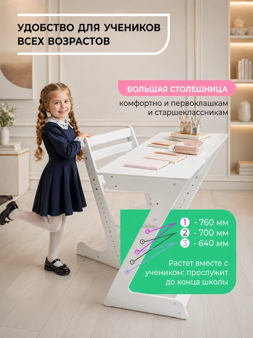 Конек Горбунек Растущая парта для школьника, вариант, фото 4