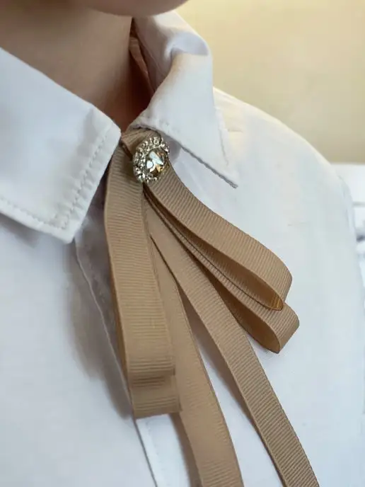 Zosena accessories Галстук-бант школьный "Джейн", бежевый, фото 2