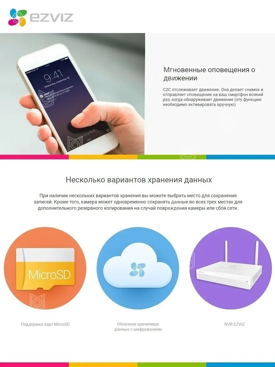 Скрытая мини Wi-Fi камера видеонаблюдения для дома видеоняня Ezviz 35934921  купить в интернет-магазине Wildberries