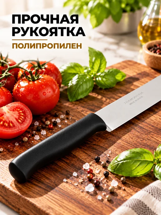 GT Нож кухонный универсальный 18 см с пластиковой ручкой, черный, фото 8