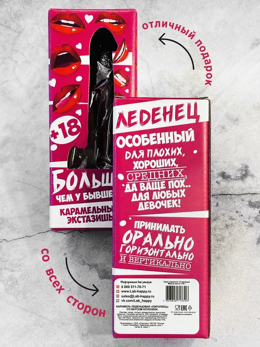 Лаборатория Счастья Леденец член 18+ на палочке, вариант, фото 3