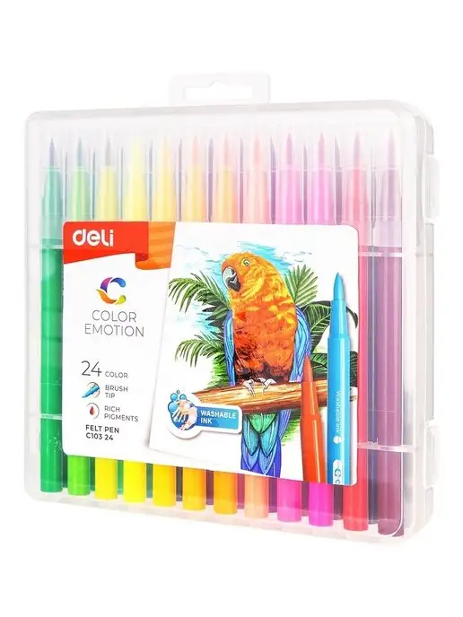 DELI Фломастеры ColorEmotion с кистью 24 цвета, 24 цв., фото 2