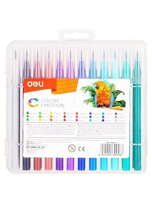 DELI Фломастеры ColorEmotion с кистью 24 цвета, 24 цв., фото 3