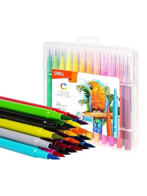 DELI Фломастеры ColorEmotion с кистью 24 цвета, 24 цв., фото 6