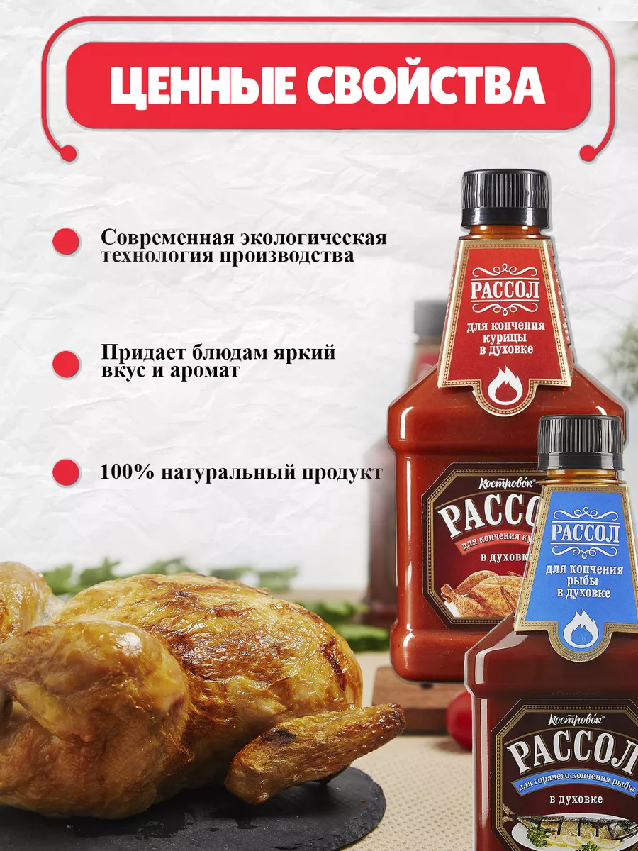 Рассол для копчения 2 вида по 420 мл Костровок 36161610 купить за 399 ₽ в  интернет-магазине Wildberries