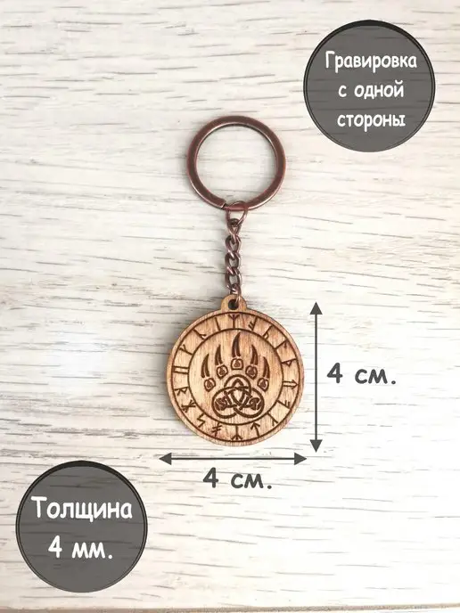 Valerii Decor Esoterica Брелок славянский оберег Печать Велеса Медвежья Лапа, вариант, фото 2