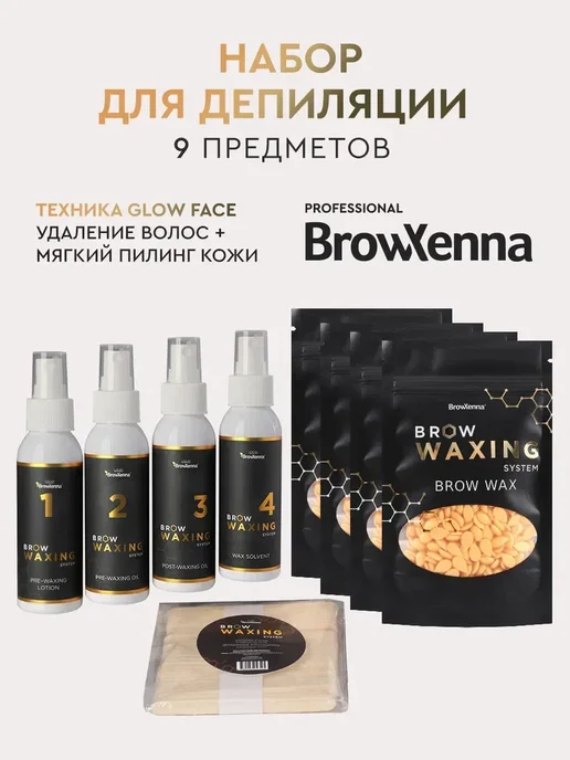 BROWXENNA Набор для восковой депиляции лица и тела, вариант