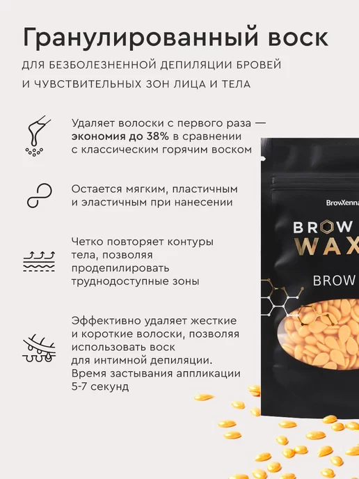 BROWXENNA Набор для восковой депиляции лица и тела, вариант, фото 7