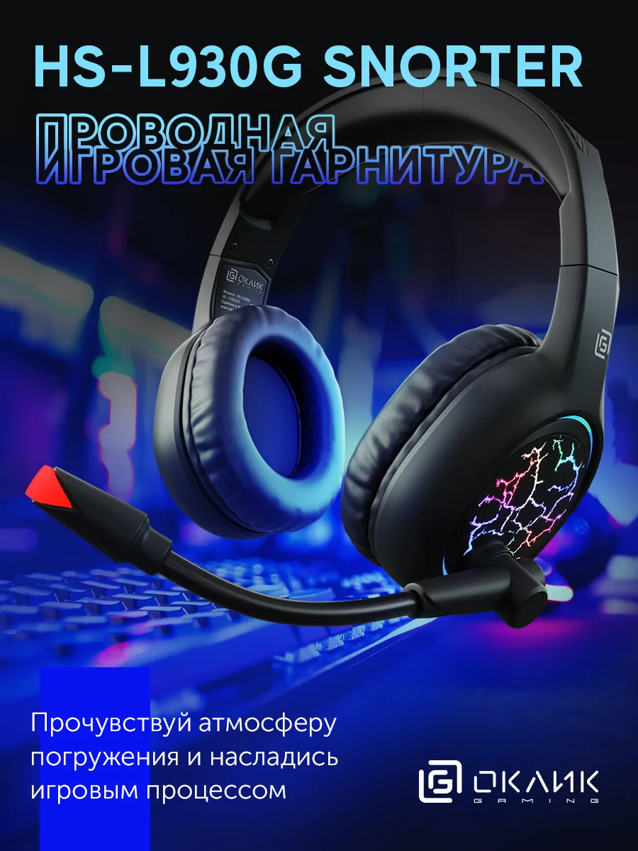 Наушники с микрофоном HS-L930G SNORTER черный 2.1м