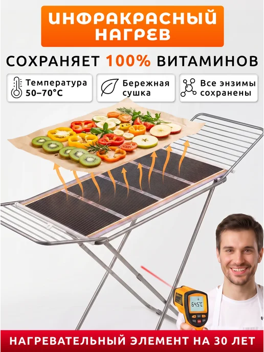 СУШИГРУШИ Сушилка для овощей и фруктов электрическая, 200 Вт - 100 см, 200 Вт, фото 3