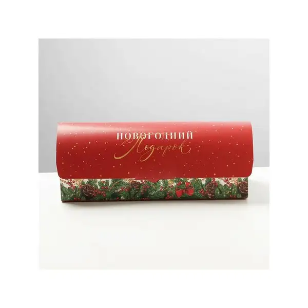 Подарочная новогодняя коробка под кекс,складная