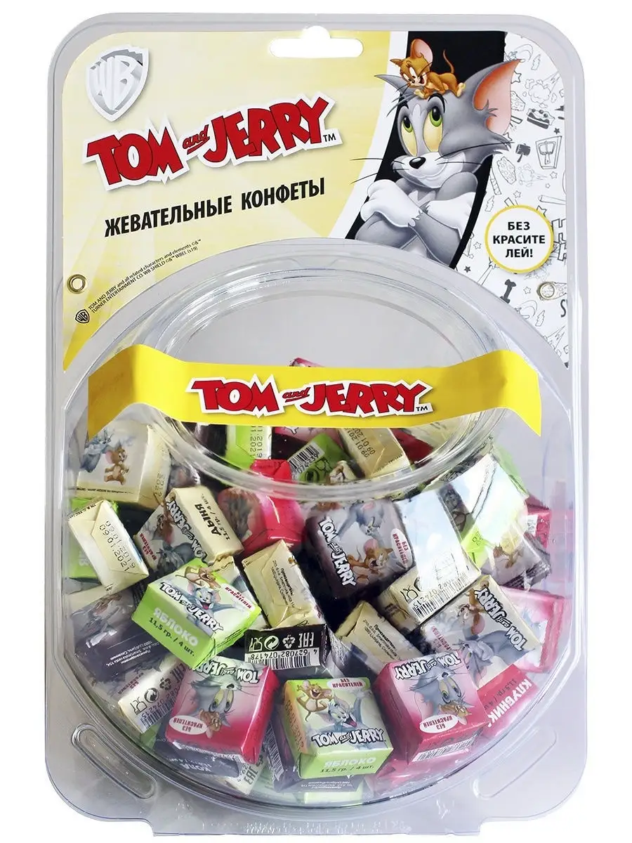 Жевательные конфеты в сфере Tom & Jerry Микс вкусов, 11,5х120 шт./Том и  Джерри TOM and JERRY 36381356 купить в интернет-магазине Wildberries