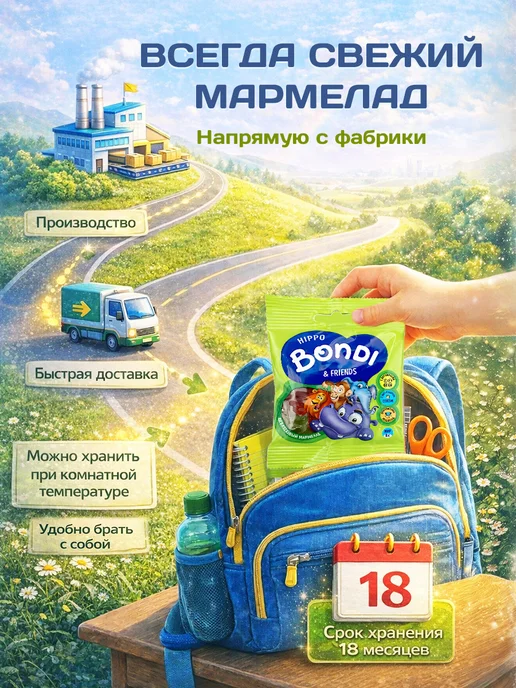 KDV Мармелад жевательный Bondi сладкий подарок детям, 15 шт, фото 4