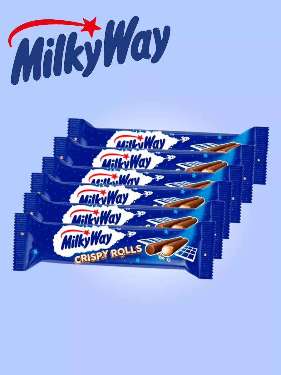 Вафельные трубочки Милки Вей Crispy Rolls 25 гр. х 6 шт. Milky Way Germany  36475786 купить в интернет-магазине Wildberries