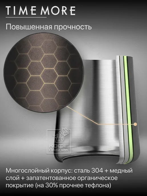 timemore Чайник для кофе Fish 03, 600 мл, черный, 600 мл, фото 4