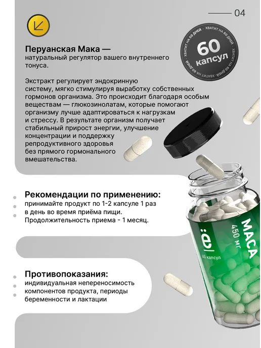 Ёбатон Мака перуанская с цинком 60 капсул бад, 60 шт, фото 4