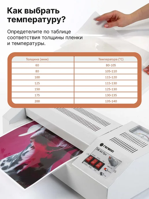 Гелеос Ламинатор А4 для бумаги пакетный ЛМ Про, 60-250 мкм, белый, фото 6