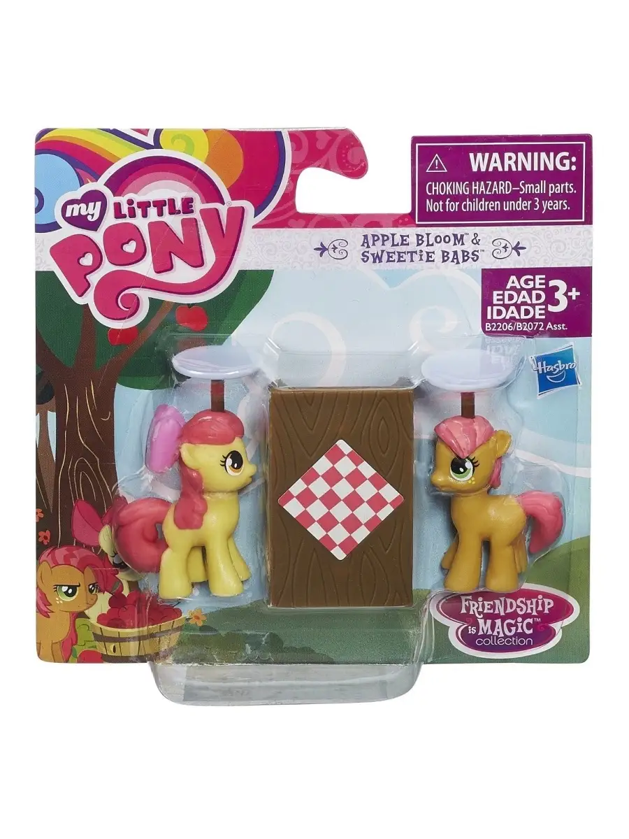 Игровой набор с мини-пони Apple Bloom и Sweetie Babs, My Little Pony B2206  My Little Pony 36630012 купить в интернет-магазине Wildberries