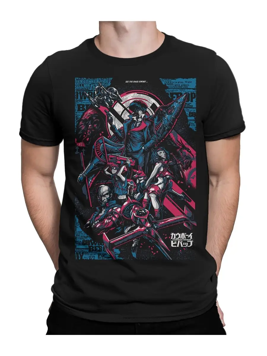 Футболка с принтом Ковбой Бибоп/Мужская аниме Cowboy Bebop Dream Shirts  36671035 купить за 1 738 ₽ в интернет-магазине Wildberries