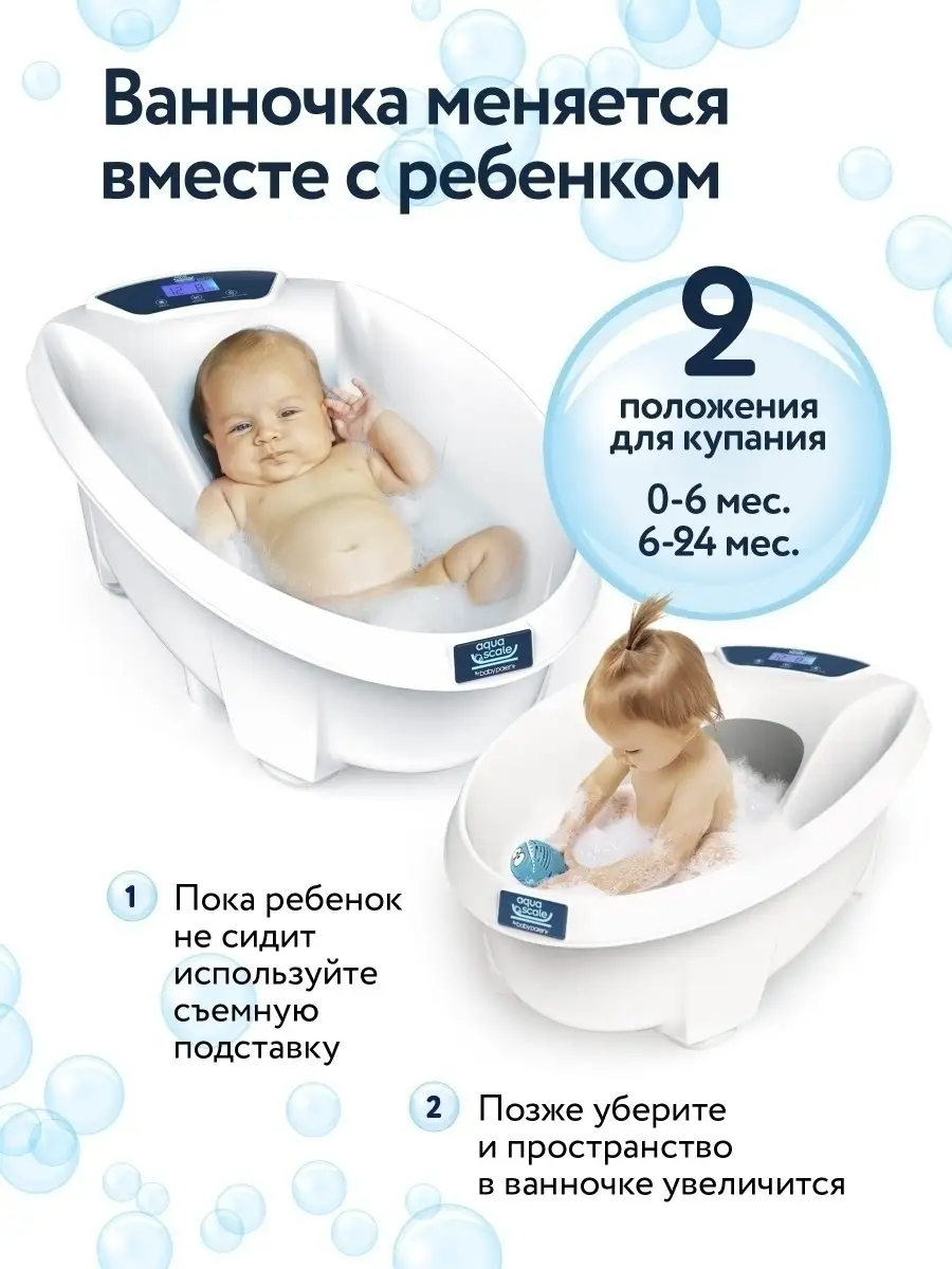 Ванночка для купания c термометром и весами Aqua Scale Baby Patent 36707450  купить за 9 753 ₽ в интернет-магазине Wildberries