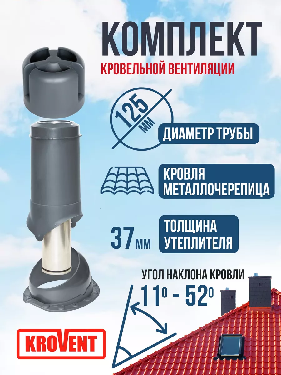 Комплект вентиляции для металлочерепицы 125/500