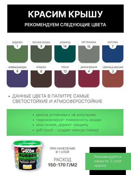 SUPER DECOR Резиновая краска, №03 Спелая дыня, 6 кг, 6 кг, фото 6