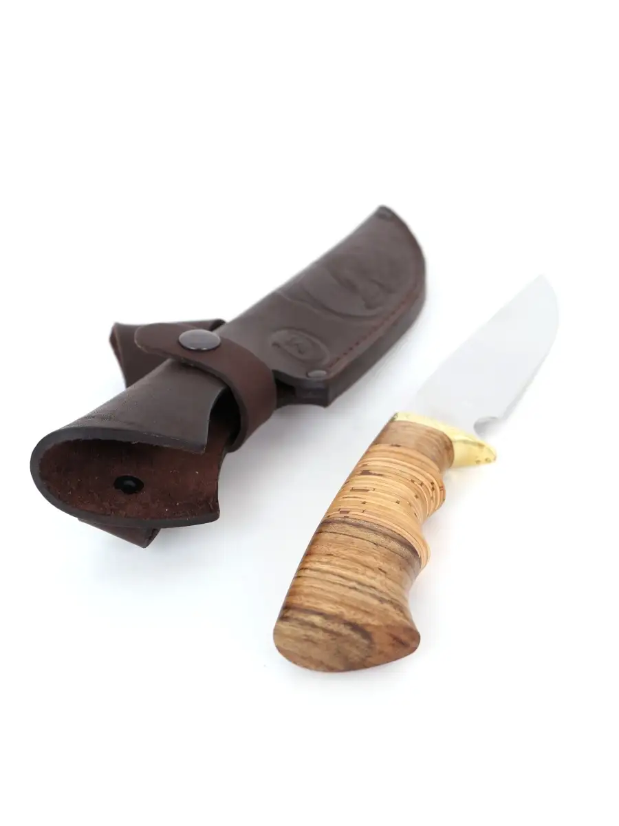 🐟 Нож охотничий с рукоятью из бересты, цена 1 276 ₴