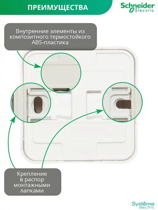 Systeme Electric Одинарная розетка накладная без заземления Шнайдер BLANCA, белый, фото 3