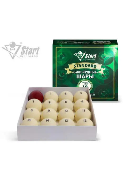 Start Billiards Шары для бильярда (Русская пирамида) Standard, 68 мм, белый, фото 3
