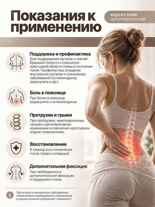 унга Корсет для спины пояснично-крестцовый, ортопедический пояс, черный, фото 5