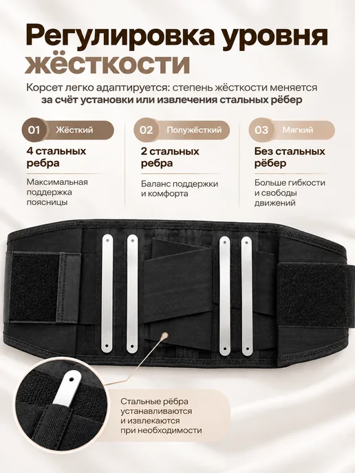 унга Корсет для спины пояснично-крестцовый, ортопедический пояс, черный, фото 7