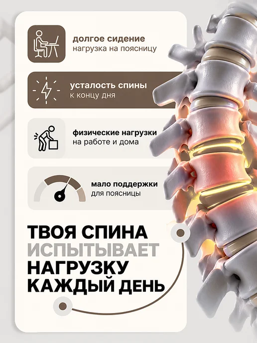 унга Корсет для спины пояснично-крестцовый, ортопедический пояс, черный, фото 8