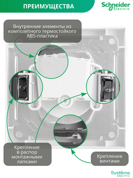 Systeme Electric Одинарная розетка с рамкой Шнайдер Atlas Design, черный, фото 4