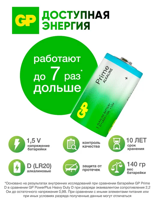 GP Батарейки D для газовой колонки алкалиновые, 4 шт, 4 шт, фото 2