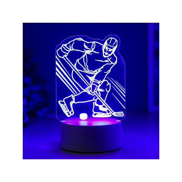 Светильник ночник Хоккеист LED RGB